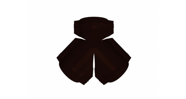 Тройник Y малого конька полукруглого 0,5 GreenCoat Pural BT, matt с пленкой RR 32 темно-коричневый (RAL 8019 серо-коричневый)
