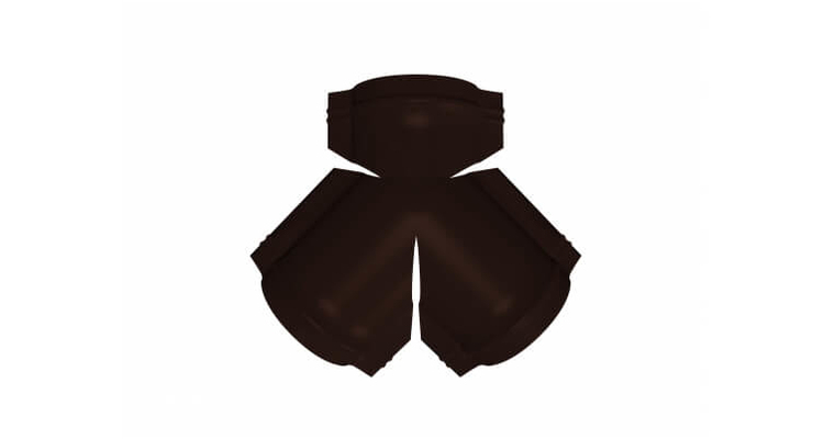 Тройник Y малого конька полукруглого 0,5 GreenCoat Pural BT, matt с пленкой RR 887 шоколадно-коричневый (RAL 8017 шоколад)