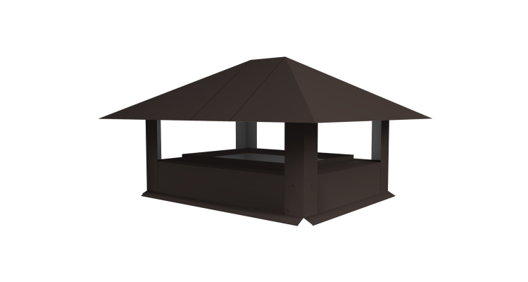 Дымник на трубу 520х390мм 0.5 Satin с пленкой RR 32 темно-коричневый