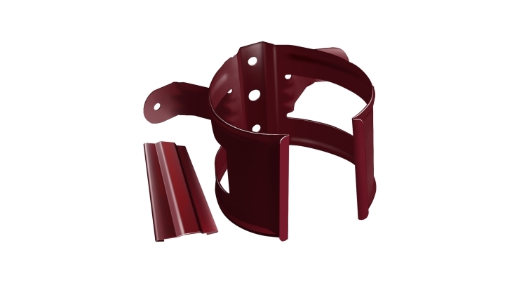 Кронштейн трубы Grand Line на дерево, 90мм PU RAL 3005 красное вино