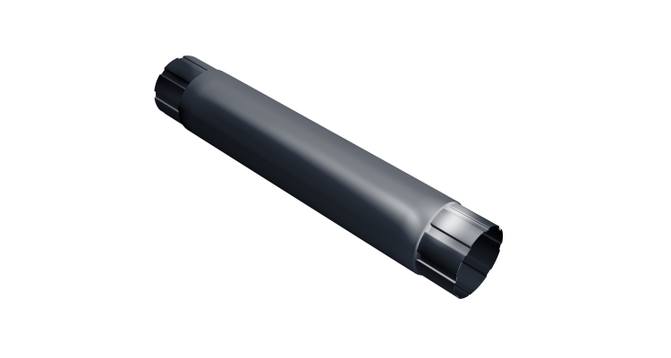 Труба круглая соединительная Grand Line PU 90мм 1м RAL 7024 мокрый асфальт