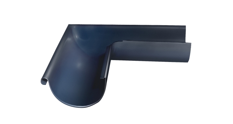 Угол желоба внешний Grand Line PU 90 гр 125 мм RAL 7024 мокрый асфальт