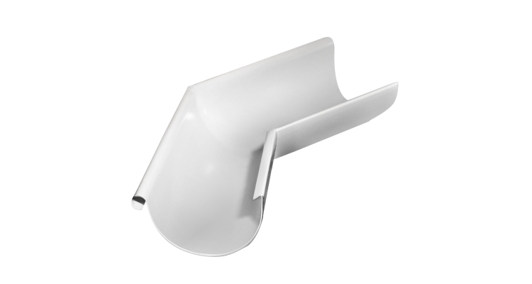 Угол желоба внешний Grand Line PU 135 гр 150 мм RAL 9003 сигнальный белый