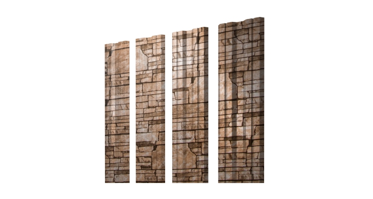 Штакетник Twin с прямым резом 0,45 Print Elite Sand Stone TwinColor