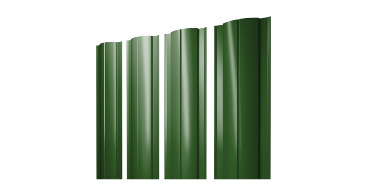 Штакетник Круглый с прямым резом 0,45 PE RAL 6002 лиственно-зеленый