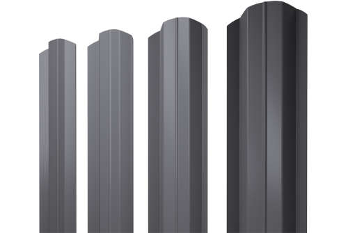 Штакетник М-образный В фигурный 0,4 PE RAL 7004 сигнальный серый
