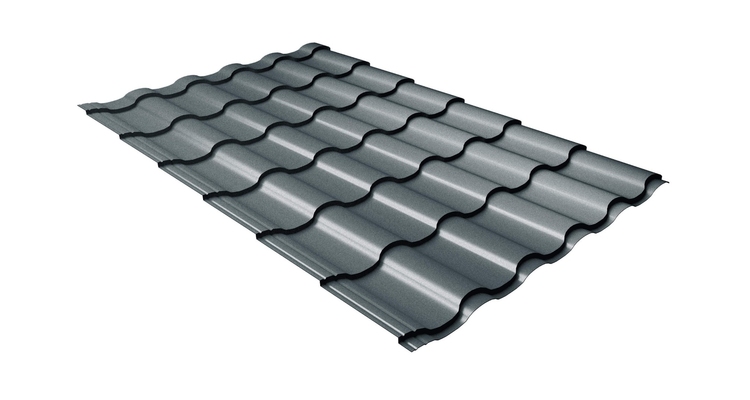 Металлочерепица кредо Grand Line 0.5 Atlas X RAL 7016 антрацитово серый