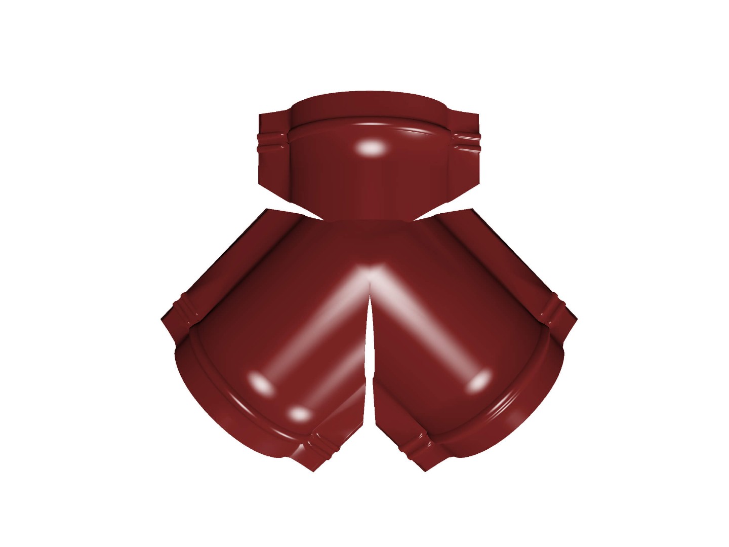 Тройник Y конька полукруглого 0,5 Satin с пленкой RAL 3011 коричнево-красный