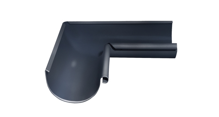 Угол желоба внутренний Grand Line PU 90 гр 150 мм RAL 7024 мокрый асфальт