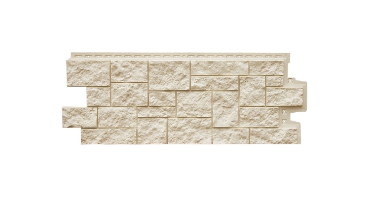 Фасадная панель GL Дикий камень Classic молочный