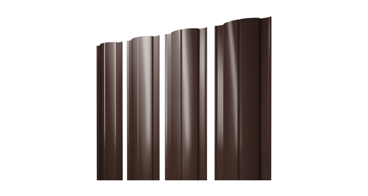 Штакетник Круглый с прямым резом 0,45 PE-Double RAL 8017 шоколад