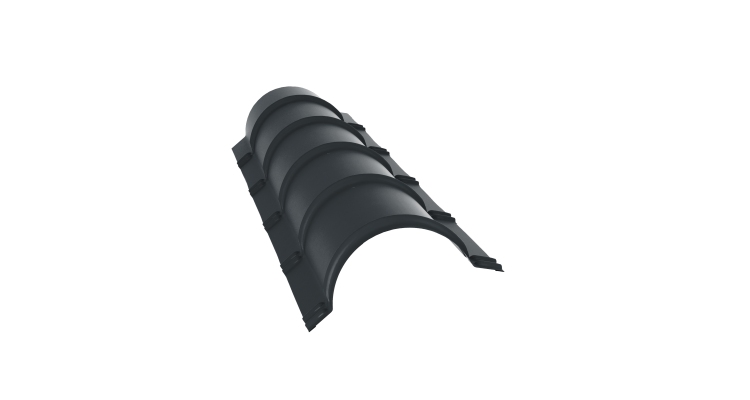 Планка конька полукруглого 0,5 PurPro Matt 275 RAL 7016 антрацитово-серый (1,97м)