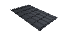 Металлочерепица Верховье квадро профи Grand Line 0,5 Drap RAL 7024 мокрый асфальт