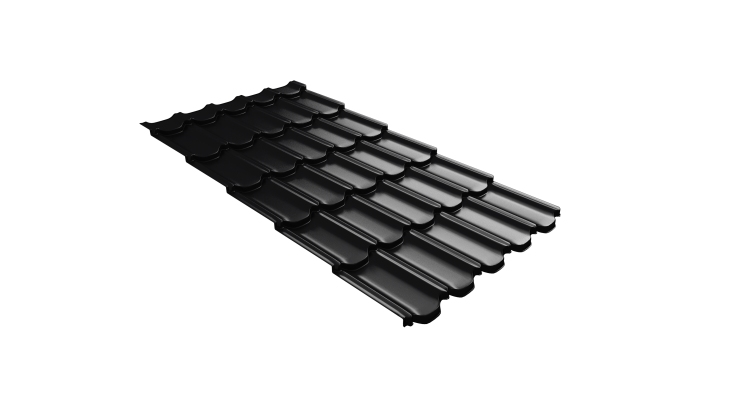 Металлочерепица  квинта плюс Grand Line c 3D резом 0,45 Drap TX RAL 9005 черный