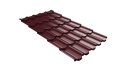 Металлочерепица  квинта плюс Grand Line c 3D резом 0,5 Satin Matt RAL 3005 красное вино