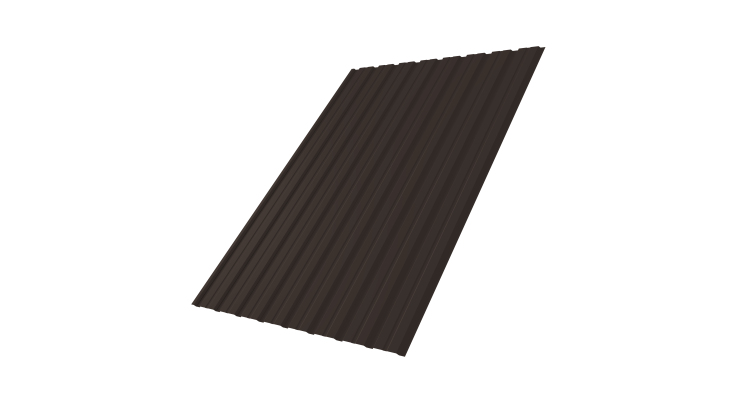 Профнастил С10В 0.45 PE-Double с пленкой RR 32 темно-коричневый