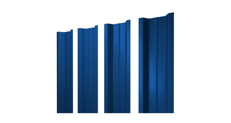 Штакетник П-образный В с прямым резом 0,4 PE RAL 5005 сигнальный синий