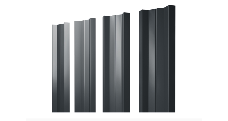 Штакетник М-образный А с прямым резом 0.5 Drap RAL 7016 антрацитово-серый