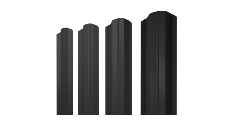 Штакетник М-образный В фигурный 0,45 Drap RAL 7016 антрацитово-серый