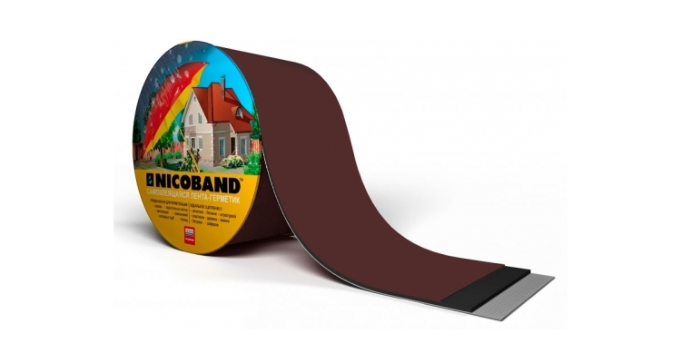 Лента герметизирующая Технониколь Nicoband самоклеящаяся 3мх5см, коричневая