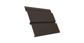 Софит металлический Квадро Брус с перфорацией 0,5 Satin Matt TX с пленкой RR 32 темно-коричневый