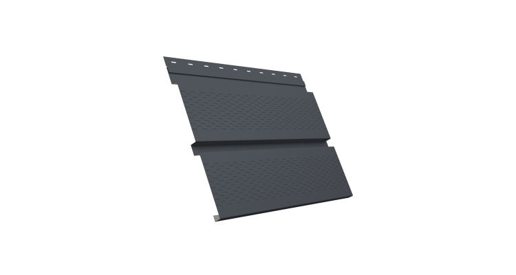 Софит металлический Квадро Брус с перфорацией 0,5 Drap TX с пленкой RAL 7024 мокрый асфальт