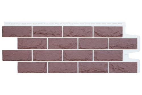 Фасадная панель GL Колотый камень Design Plus каштан с белым швом