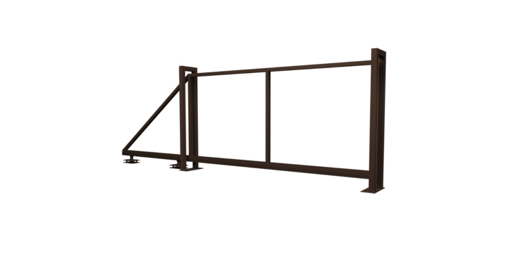 Ворота откатные Жалюзи Texas 1.8х3.5 RAL 8017 без заполнения (ламель 125 мм)