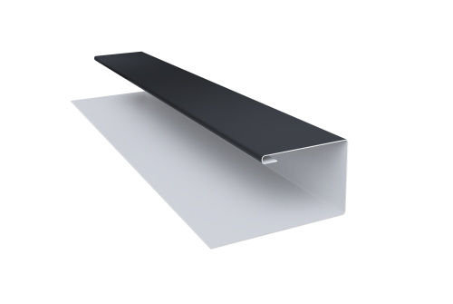 Планка П-образная Экобрус 0,5 Satin с пленкой RAL 7024 мокрый асфальт (3м)