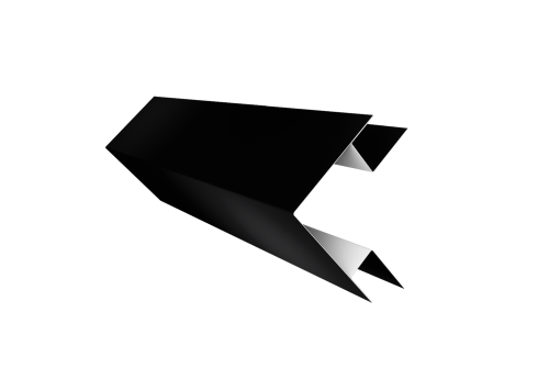 Планка угла внешнего сложного Экобрус Grand Line 0,5 Satin с пленкой RAL 9005 черный (3м)