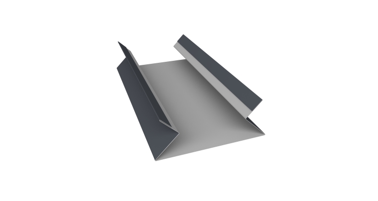 Планка угла внутреннего составная верхняя 0,45 PE с пленкой RAL 7024 мокрый асфальт (3м)