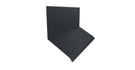 Планка примыкание верхнее к стене фальц Grand Line 150х130х20 0,45 Drap RAL 7024 мокрый асфальт (2м)