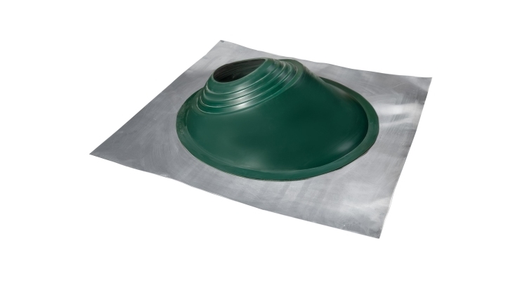 Проходной элемент MF угловой №3.1 (280-460мм) +185 EPDM (металлический неокрашенный фланец) зеленый