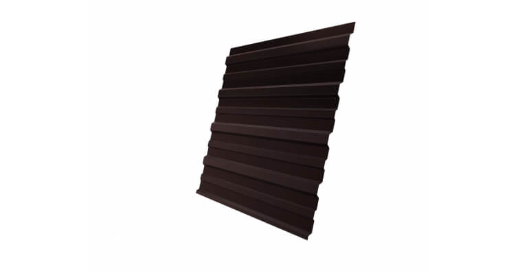 Профнастил С10A GL 0,5 GreenCoat Pural BT, Matt с пленкой 887 шоколадно-коричневый (RAL 8017 шоколад)